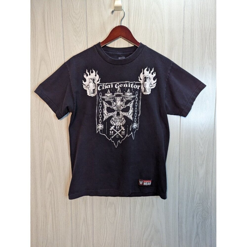 WWE Triple H Chair Genitor Cross Skulls Flames Mens Medium T-shirt Authentic